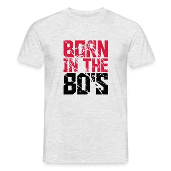 Cool Born in the 80s Text Design - Männer T-Shirt - Grau meliert - Vorne - AI Model Male 178 dark (178cm)