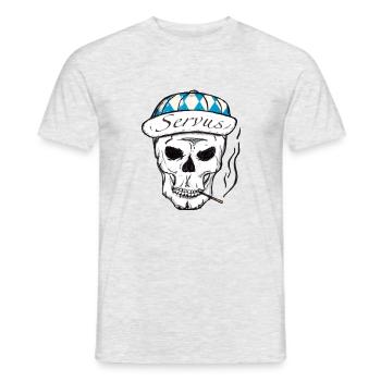 Bavarian Skull - Männer T-Shirt - Grau meliert - Vorne - AI Model Male 178 dark (178cm)