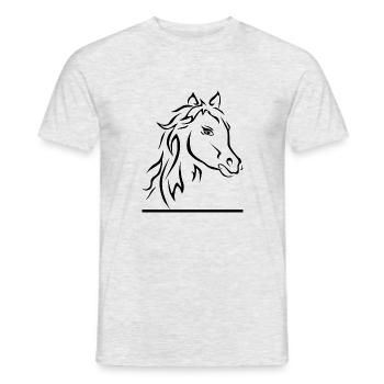 Horse Pferd - Männer T-Shirt - Grau meliert - Vorne - AI Model Male 178 dark (178cm)