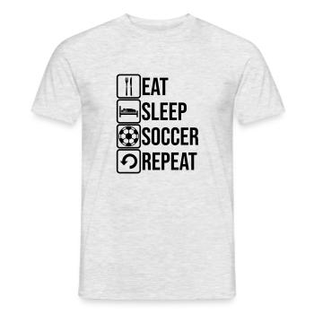 Logo Eat Sleep Soccer - Men's T-Shirt - heather grey - Front - AI Model Male 178 dark (178cm)