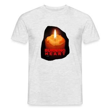 TOMZOFF Burning Heart - Männer T-Shirt - Grau meliert - Vorne - AI Model Male 178 dark (178cm)