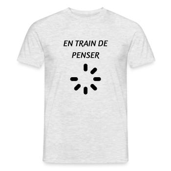 eveil - T-shirt homme - gris chiné - Devant - AI Model Male 178 dark (178cm)