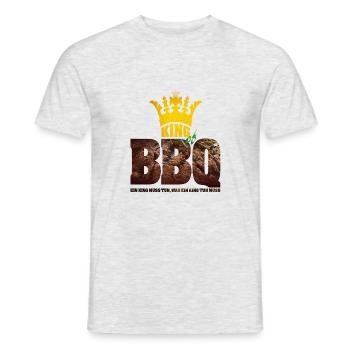 King of BBQ Ein King muss tun was in King tun muss - Männer T-Shirt - Grau meliert - Vorne - AI Model Male 178 dark (178cm)