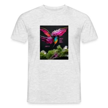 Flügel ausbreiten und fliegen - Inspiration und Motivation - Männer T-Shirt - Grau meliert - Vorne - AI Model Male 178 dark (178cm)
