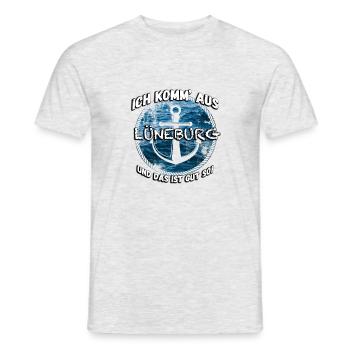 Lüneburg - Männer T-Shirt - Grau meliert - Vorne - AI Model Male 178 dark (178cm)