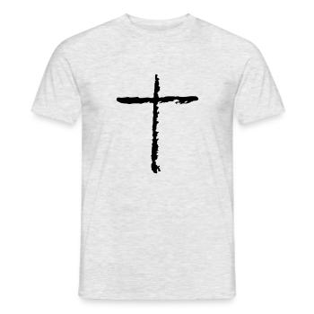 kreuz - Männer T-Shirt - Grau meliert - Vorne - AI Model Male 178 dark (178cm)