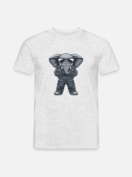 Elephant Comic Sunglasses - Men's T-Shirt - heather grey