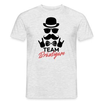 Hochzeit Heiraten Verlobung JGA Team Bräutigam - Männer T-Shirt - Grau meliert - Vorne - AI Model Male 178 dark (178cm)
