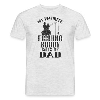 Angeln mon copain de pêche préféré m’appelle papa - T-shirt homme - gris chiné - Devant - AI Model Male 178 dark (178cm)