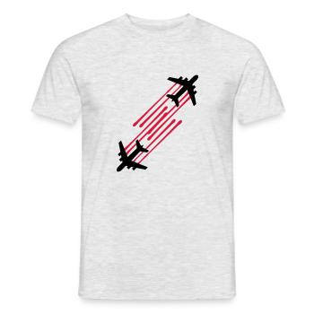 2 gouttes de sang chemtrails ligne de timbre graff - T-shirt homme - gris chiné - Devant - AI Model Male 178 dark (178cm)