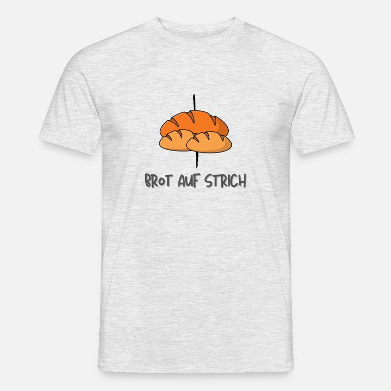 Brotaufstrich oder Brot auf Strich - Männer T-Shirt - Grau meliert