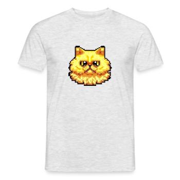 Le chat persan Negan en pixel design - T-shirt homme - gris chiné - Devant - AI Model Male 178 dark (178cm)