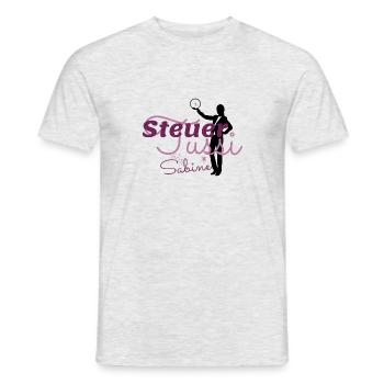 Steuertussi & Business Woman Sabine - Männer T-Shirt - Grau meliert - Vorne - AI Model Male 178 dark (178cm)