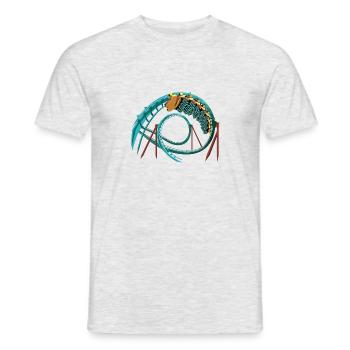 Kumba B & M Untersetzer - Busch Gardens Design - Männer T-Shirt - Grau meliert - Vorne - AI Model Male 178 dark (178cm)