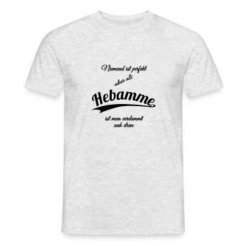 Hebamme - Männer T-Shirt - Grau meliert - Vorne - AI Model Male 178 dark (178cm)