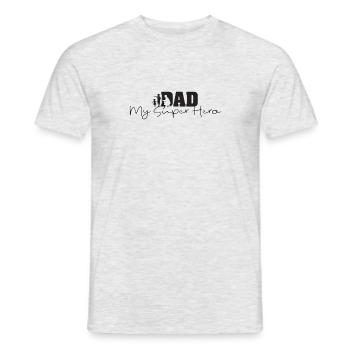 Dad my superhero. Dad my super hero - Men's T-Shirt - heather grey - Front - AI Model Male 178 dark (178cm)