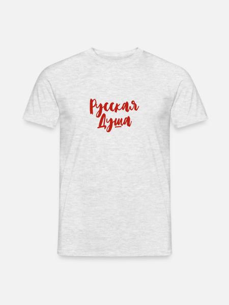 Russische Seele Russin Spruch auf Russisch für - Männer T-Shirt - Grau meliert