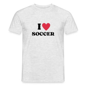 I Love Soccer - Men's T-Shirt - heather grey - Front - AI Model Male 178 dark (178cm)