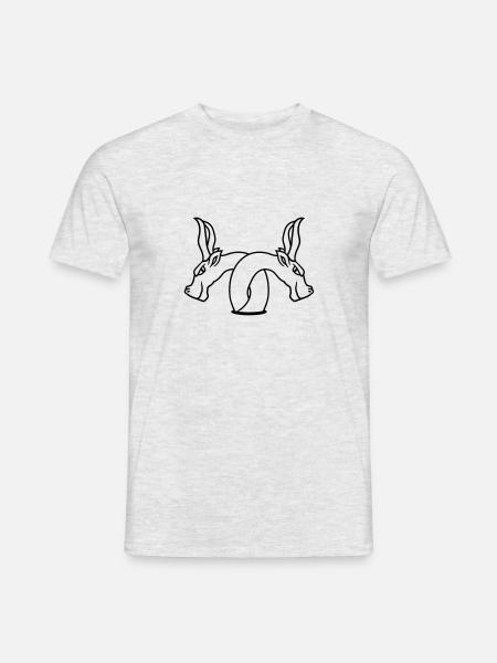 2 heads team couple friends hole floor head big co - Men's T-Shirt - heather grey