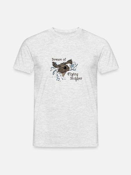 Beware of Flying Slobber - Männer T-Shirt - Grau meliert