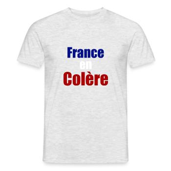 France en colère - T-shirt homme - gris chiné - Devant - AI Model Male 178 dark (178cm)