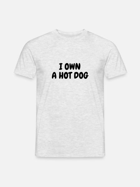 I Own A Hot Dog - Mænd T-shirt - grå meleret