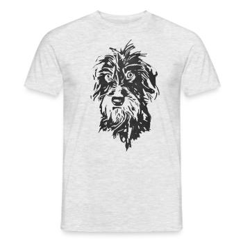 Rough-haired dachshund dachshund puppy - Men's T-Shirt - heather grey - Front - AI Model Male 178 dark (178cm)
