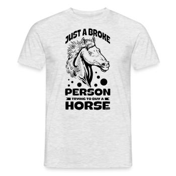 Idée cadeau d'écurie d'équitation d'écurie de chevaux - T-shirt homme - gris chiné - Devant - AI Model Male 178 dark (178cm)