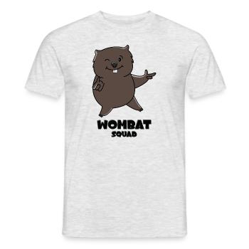 Citation ironique de Wombat Squad : Wilderness - T-shirt homme - gris chiné - Devant - AI Model Male 178 dark (178cm)