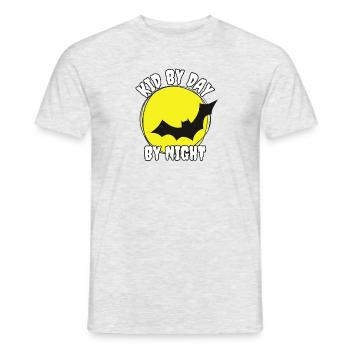 Kid by day - bat by night Kid likes bats - Men's T-Shirt - heather grey - Front - AI Model Male 178 dark (178cm)