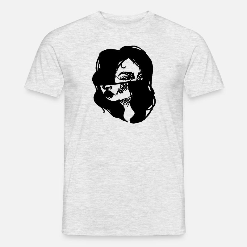 Rose "Splitted" - Männer T-Shirt - Grau meliert