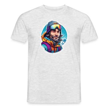 Snowboarder / Sports d’hiver / Piste / Neige / Alpes - T-shirt homme - gris chiné - Devant - AI Model Male 178 dark (178cm)