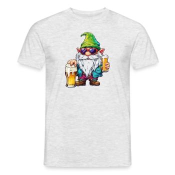 Garden Gnome / Fairyland / Leprechaun / Gnome / Logo - Men's T-Shirt - heather grey - Front - AI Model Male 178 dark (178cm)