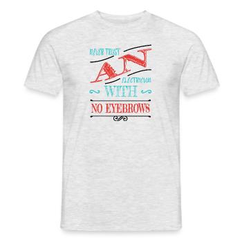 Electricien Bavoir Ordinateur Travail Fil électrique - T-shirt homme - gris chiné - Devant - AI Model Male 178 dark (178cm)