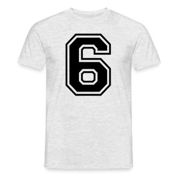 Nummer 6 - Männer T-Shirt - Grau meliert - Vorne - AI Model Male 178 dark (178cm)