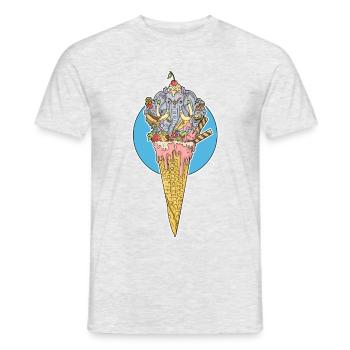 Shivaeis - Männer T-Shirt - Grau meliert - Vorne - AI Model Male 178 dark (178cm)