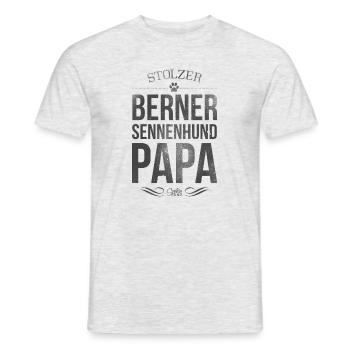 Stolzer Berner Sennenhund Papa - Männer T-Shirt - Grau meliert - Vorne - AI Model Male 178 dark (178cm)