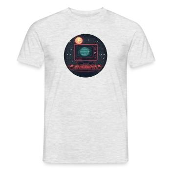 Ordinateur Galaxy - T-shirt homme - gris chiné - Devant - AI Model Male 178 dark (178cm)