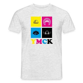 YMCK · CMYK · Graphic Designer - Men's T-Shirt - heather grey - Front - AI Model Male 178 dark (178cm)
