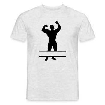 Bodybuilder mit Textraum - Männer T-Shirt - Grau meliert - Vorne - AI Model Male 178 dark (178cm)