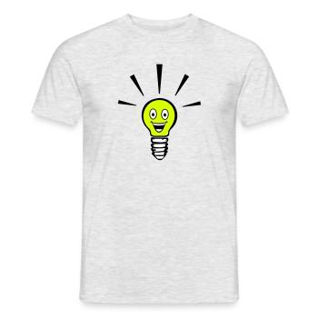 lustige Glühbirne - Idee - Männer T-Shirt - Grau meliert - Vorne - AI Model Male 178 dark (178cm)
