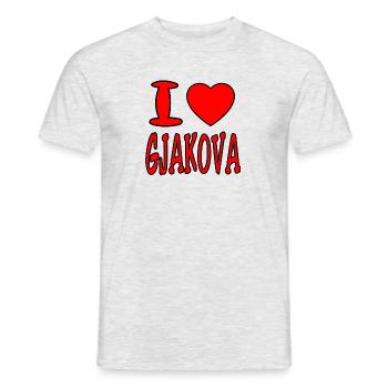 Gjakova, Kosova, Prishtina, Kosova, Shiptar - Männer T-Shirt - Grau meliert - Vorne - AI Model Male 178 dark (178cm)