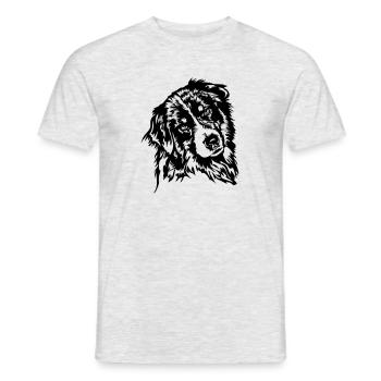 Berger Australien Aussie Dog Canine Wilsigns - T-shirt homme - gris chiné - Devant - AI Model Male 178 dark (178cm)