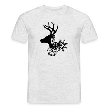 Reindeer with Snowflakes - Männer T-Shirt - Grau meliert - Vorne - AI Model Male 178 dark (178cm)