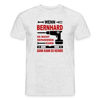 Name Geschenk Namenstag BERNHARD - Männer T-Shirt - Grau meliert - Vorne - AI Model Male 178 dark (178cm)