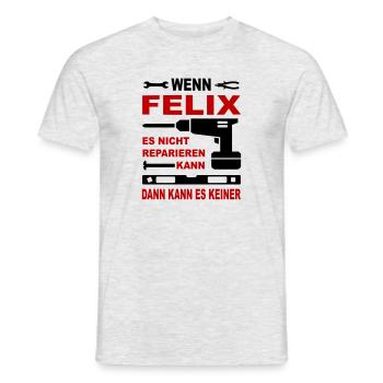 Name Geschenkidee Namenstag FELIX - Männer T-Shirt - Grau meliert - Vorne - AI Model Male 178 dark (178cm)