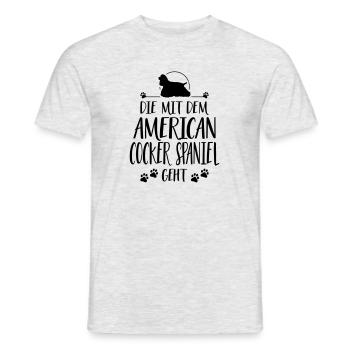 DIE MIT AMERICAN COCKER SPANIEL GEHT Wilsigns - Männer T-Shirt - Grau meliert - Vorne - AI Model Male 178 dark (178cm)