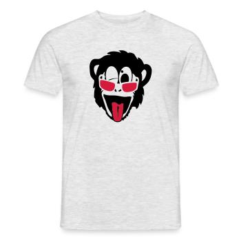 Affe Gorilla Affenkopf Lünette glass2 - Männer T-Shirt - Grau meliert - Vorne - AI Model Male 178 dark (178cm)