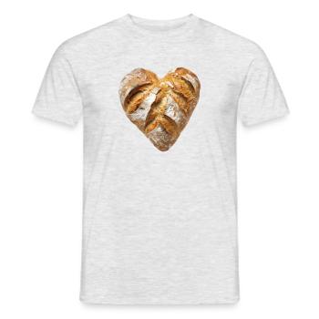Brotherz - Herz für Brot (und BäckerInnen) - Männer T-Shirt - Grau meliert - Vorne - AI Model Male 178 dark (178cm)