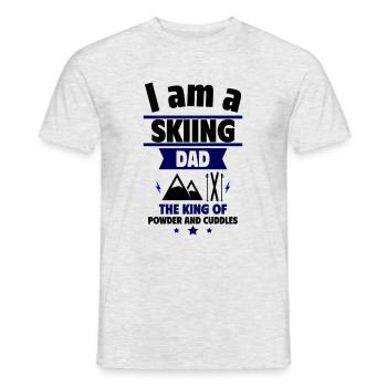 Je suis papa skieur : Cadeau pour la fête des pères - T-shirt homme - gris chiné - Devant - AI Model Male 178 dark (178cm)
